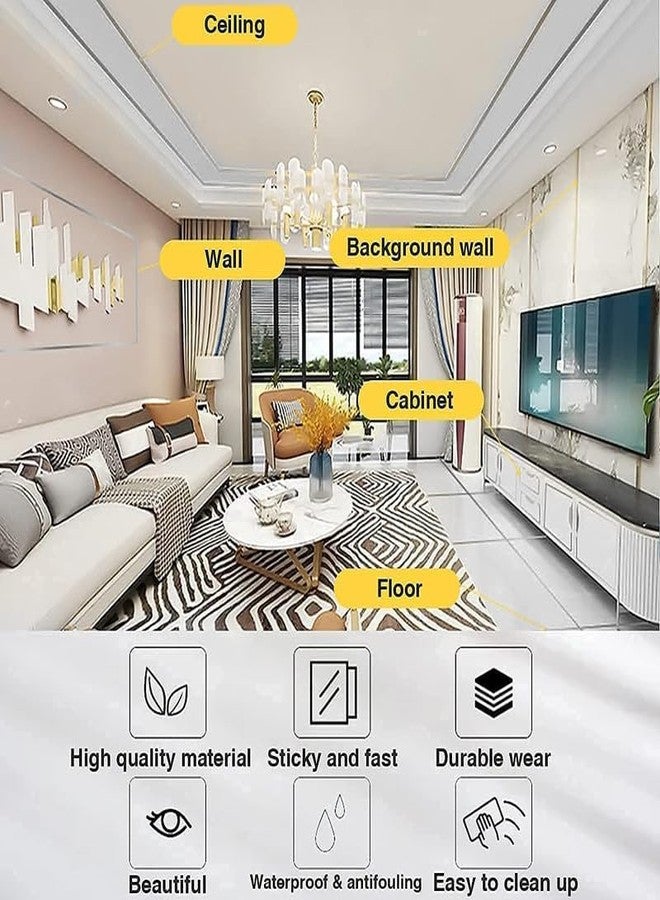 OffyBird Waterproof Silver Tile Sticker Tape 50M - Self-Adhesive Seam Sealing Strip for Wall, Floor, Ceiling, Kitchen, Cabinet - Tile Line Decoration Tape for Home & Interior Design (1cm Wide, Silver) - Image 5